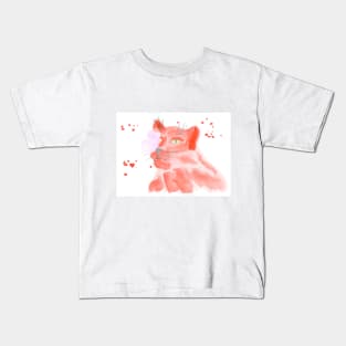tiger, wild animal, butterfly, animal, cute, insect, predator, friendship, watercolor, painting, art, light Kids T-Shirt